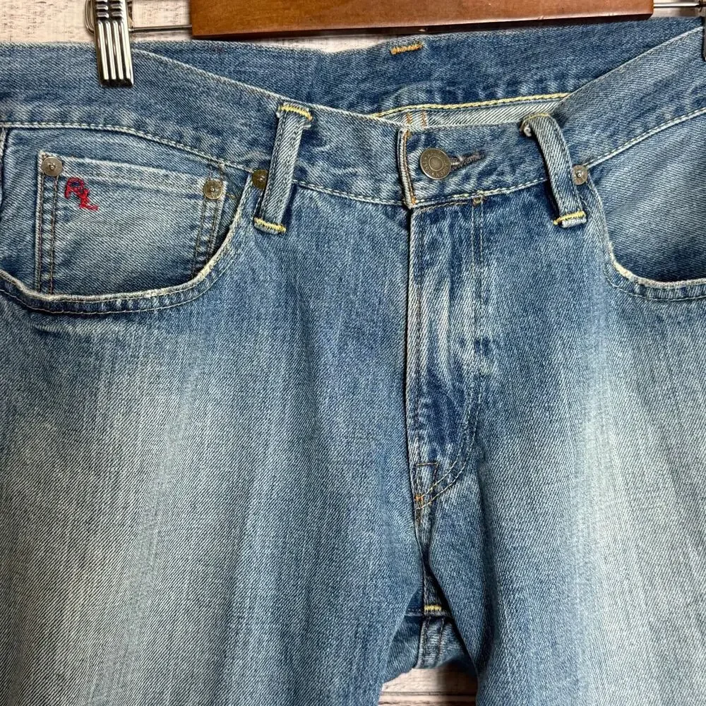 Polo Ralph Lauren Classic 867 Jeans Mens 32x30 Blue Med Weash Straight Leg